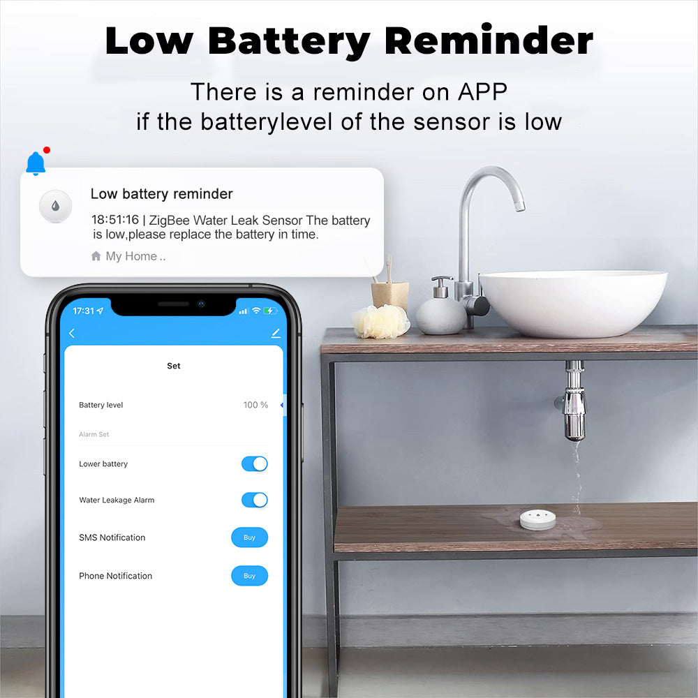Zigbee Water Leak Detector + App